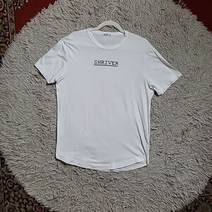 Mens Buck Mason Shirt Shriver Size Medium M White Black Tee Tshirt T-shirt  ✨️💫